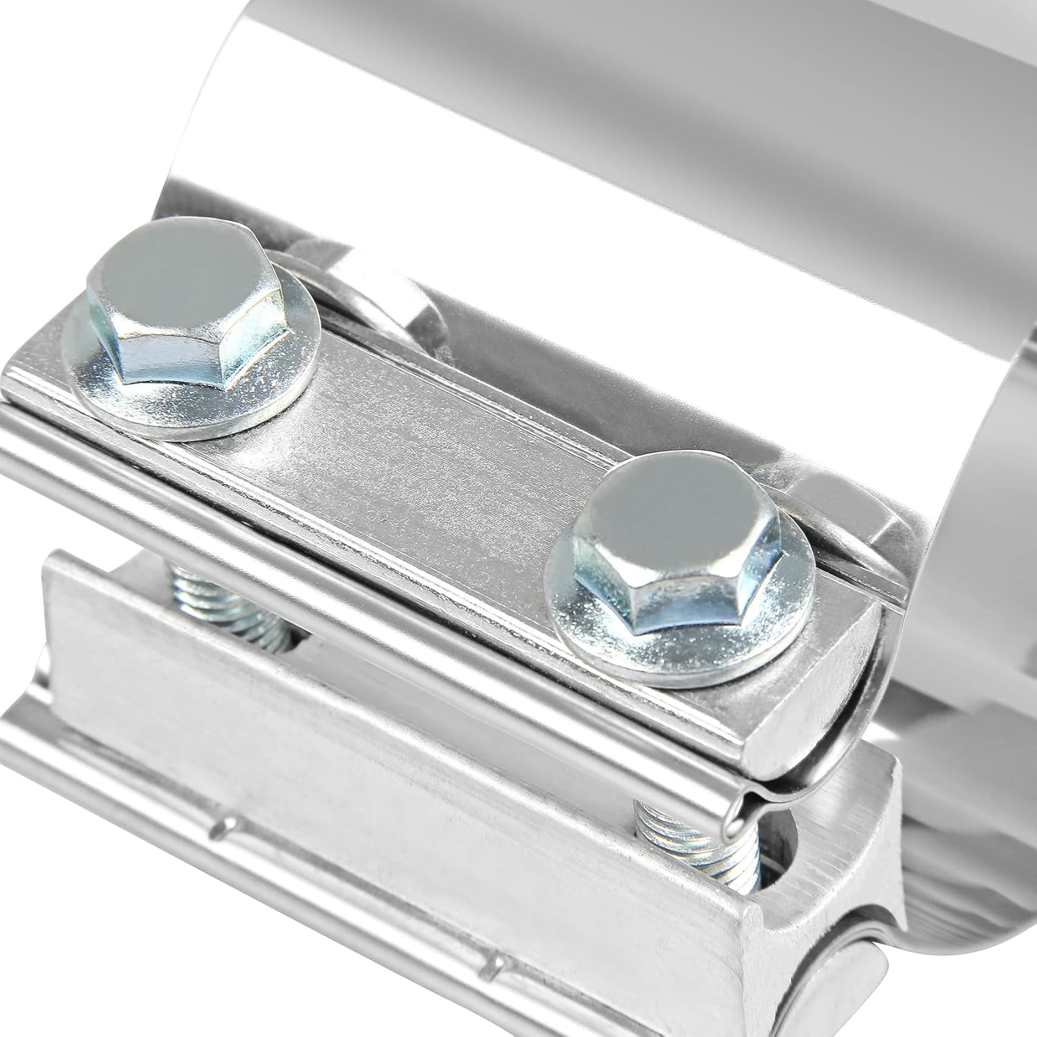 2 Pcs 5.0 Inch Exhaust Band Clamp 5“ In Butt Joint Pipe Clamp Stainless Steel for Pipes Mufflers Converters etc (2Pcs)