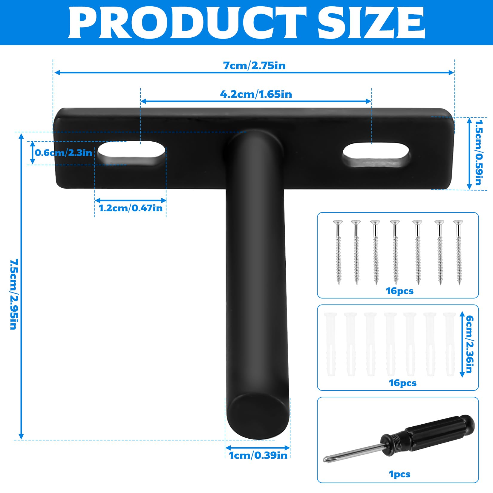 8 Pcs 2.95 Inch/75mm Floating Shelf Brackets Heavy Duty - Image 2