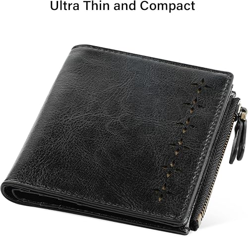 Miniatura 7 de Lavemi Carteras ultrafinas de cuero compacto para mujeres y niñas, con bloqueo RFID, tarjetero para tarjetas de crédito para mujeres