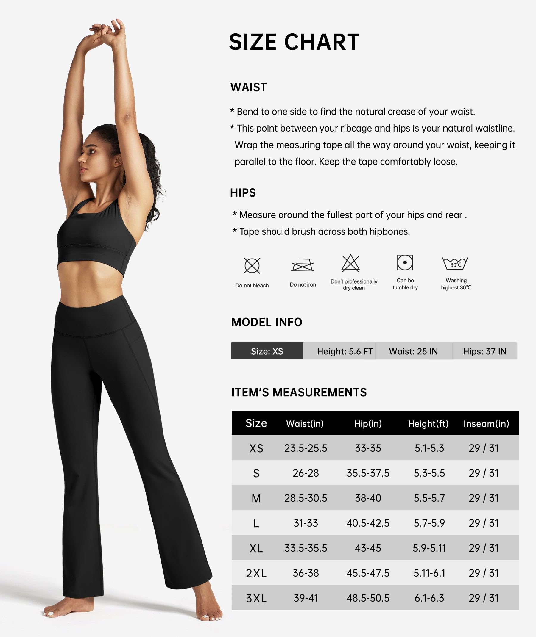 Willit Leggings Acampanados para Mujer, Pantalones de Yoga de Cintura Alta, Corte de Bota, Leggings de Entrenamiento, Control de Abdomen con Bolsillos, 29 Pulgadas y 31 Pulgadas, Negro -, Small