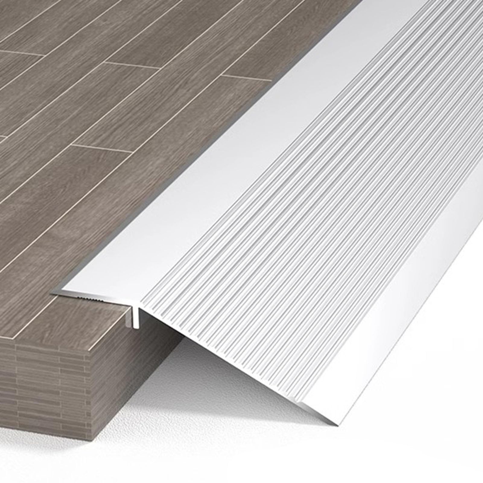 Aluminiowa rampa progowa do nierównych podłóg, 180 cm, srebrna listwa przejściowa do drewna na płytki, łatwe do czyszczenia, listwy osłonowe z reduktorem, idealna do drzwi i wnętrz