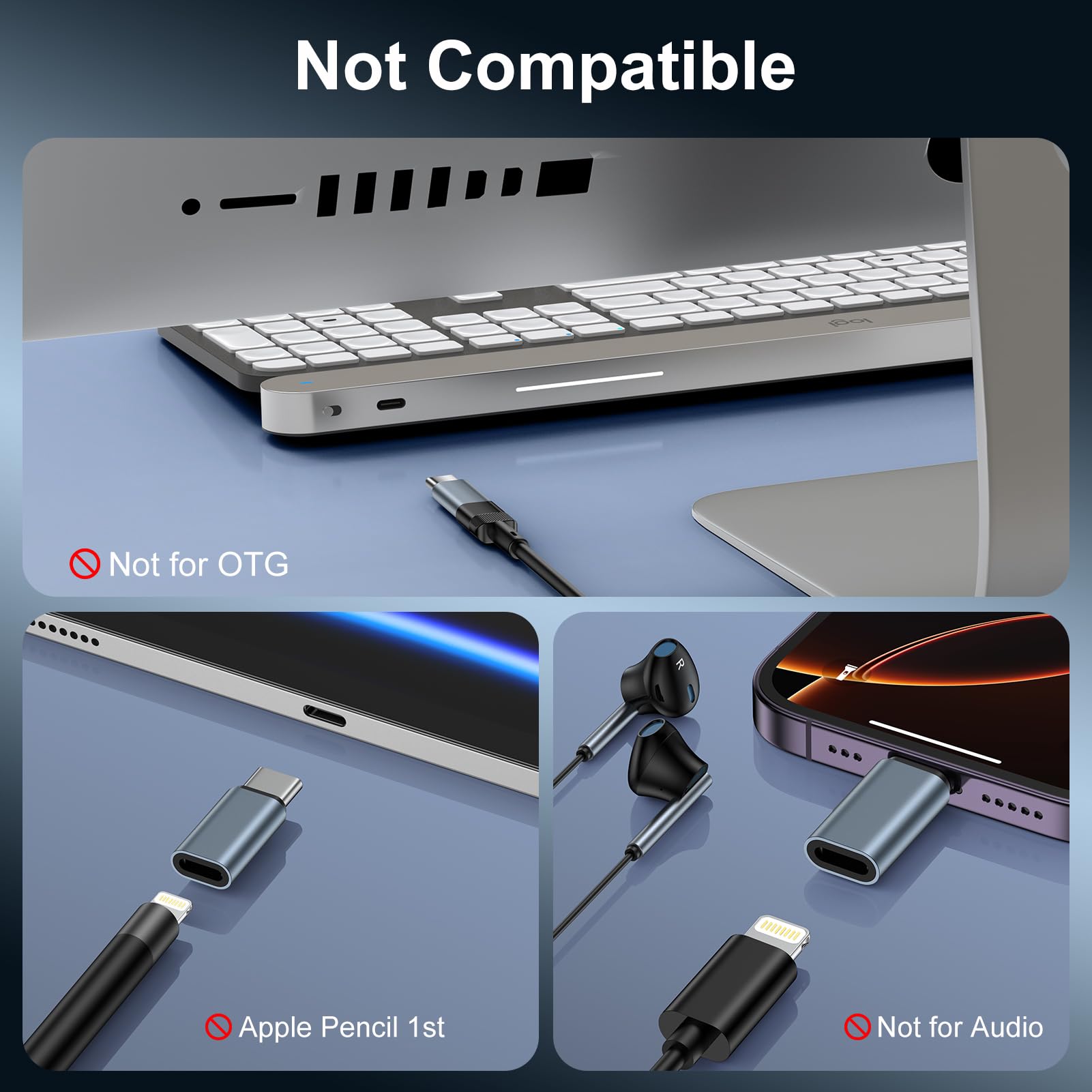 2 adattatori da Lightning a USB C per iPhone 16/16 Pro Max/16 Plus/15, tipo C a Lightning con ricarica rapida e trasferimento dati per Samsung Galaxy S25 Edge/S24, non per audio/cuffie/OTG