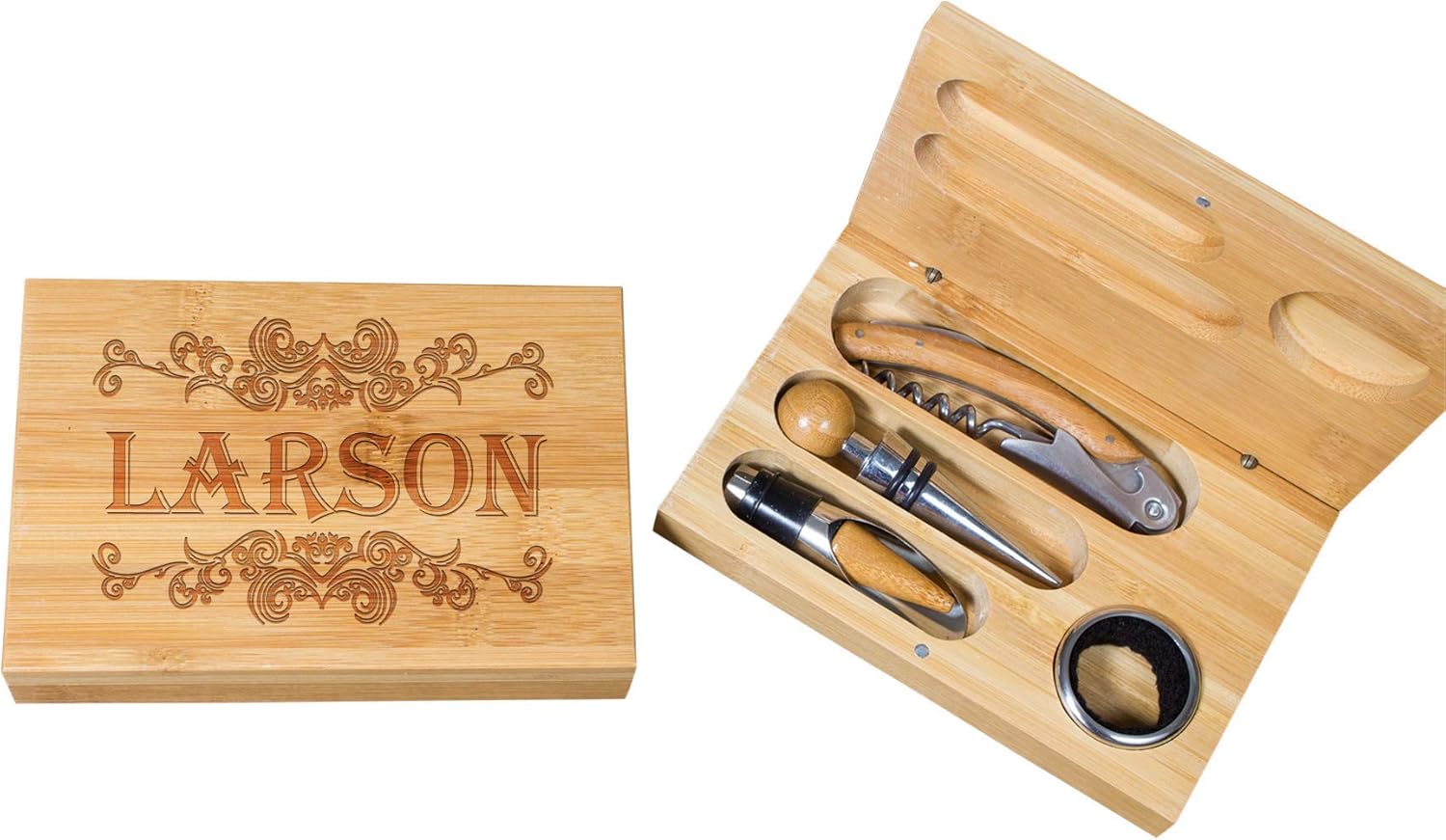 Boxed Corkscrew and Wine Stopper Set, Engraved wine tools, Wedding Gifts, Groomsman Gifts, Personalized, Wine Gifts for Couple, Wine Opener Personlized