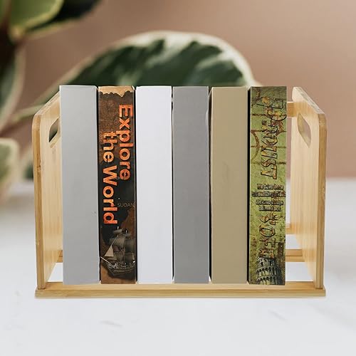 Miniatura 2 de LIFKOME Estante de almacenamiento de discos portátil para discos de madera