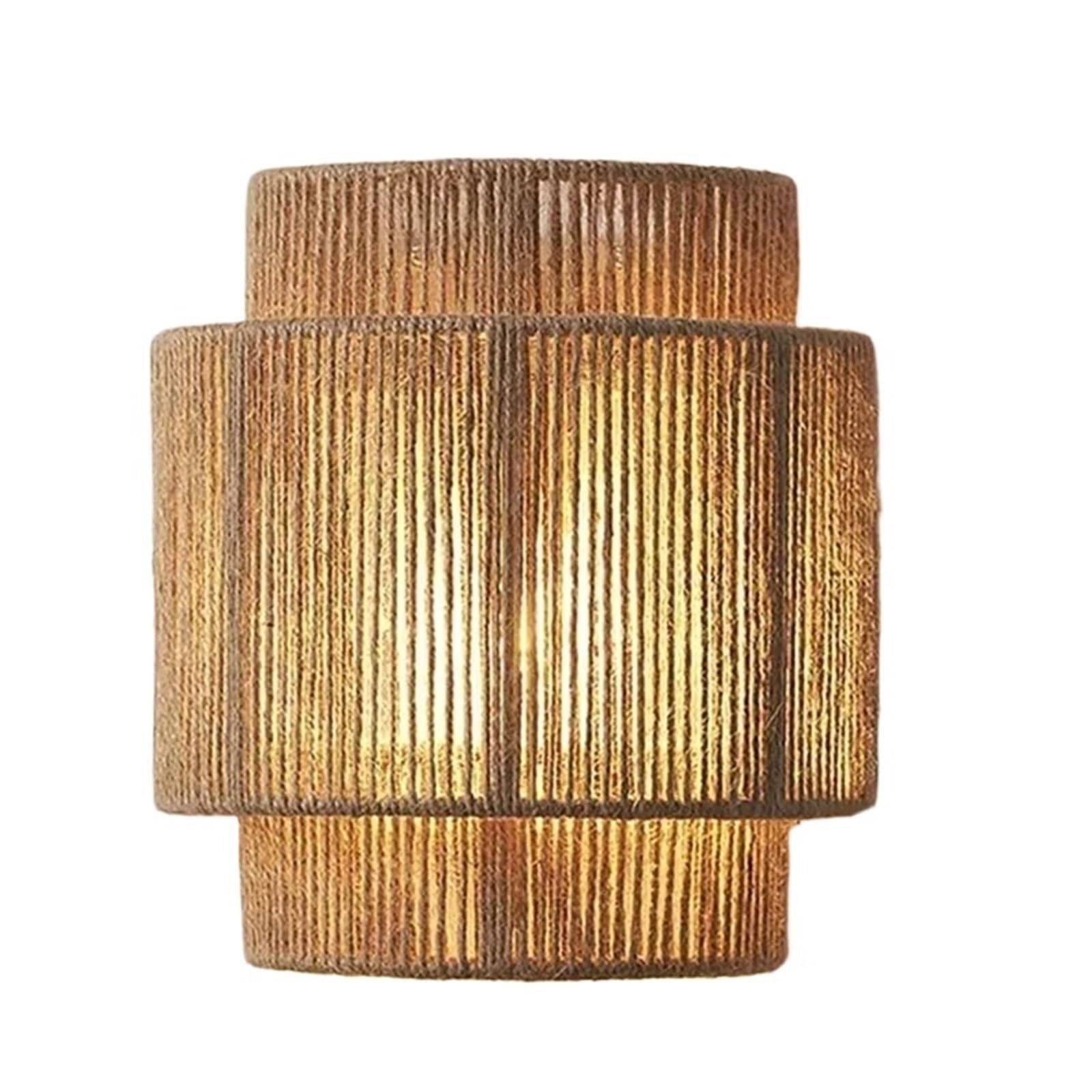 Sauna Lamp Shade Handwoven Hemp Rope Wall Lamp