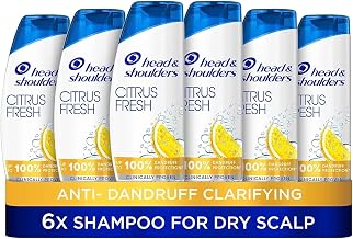 Head & Shoulders Citrus Fresh Anti Dandruff Shampoo for greasy hair, for daily use. Pack of 6x 250ml shampoo. Up to 100% Dandruff Protection, Clinically Proven. Fresh Clean Feeling with Citrus Scent