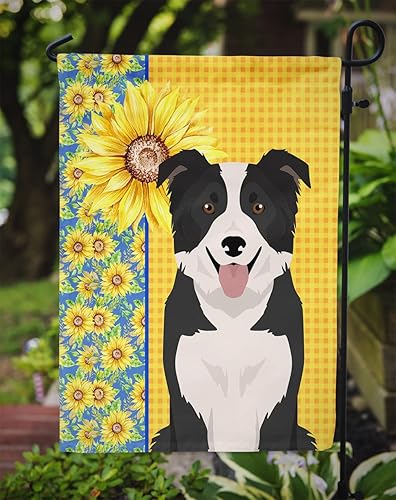Miniatura 3 de Caroline's Treasures WDK5329GF - Bandera de verano con diseño de girasoles para el jardín, borde collie, blanco y negro