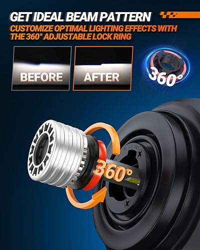 Miniatura 5 de SEALIGHT Bombillas LED H11 para faros delanteros, 28000 lm, 800% más brillante, 6500 K, luz blanca fría, bombilla LED H8H9H16 con anillo de bloqueo