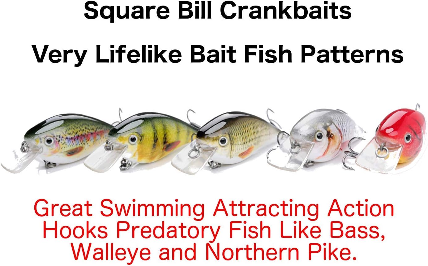 Bait Fish Crankbait for Bass Fishing Fishing - Life-Like Bass Fishing Lures - Predatory Swimbait Fishing Lures - Catches Bass, Walleye, Pike