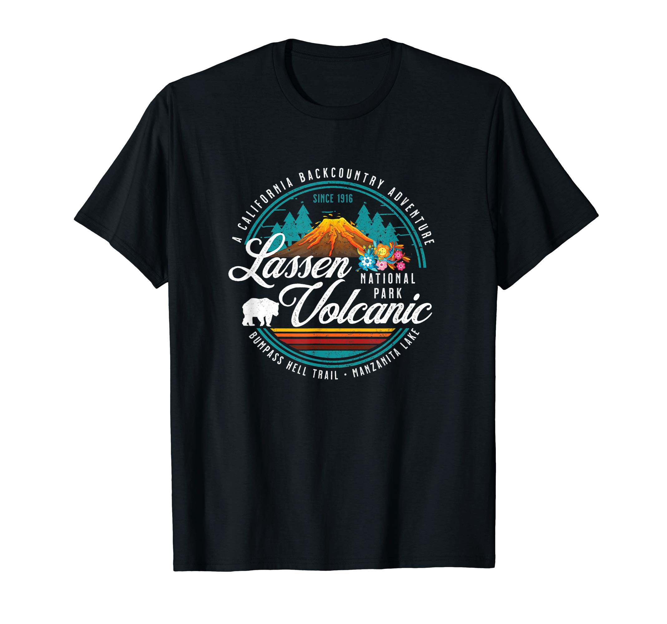 KAEDAM Gifts: Lassen Volcanic National ParkRetro Lassen Volcanic National Park Vintage Hiking Camping T-ShirtOEKO-TEX STANDARD 100