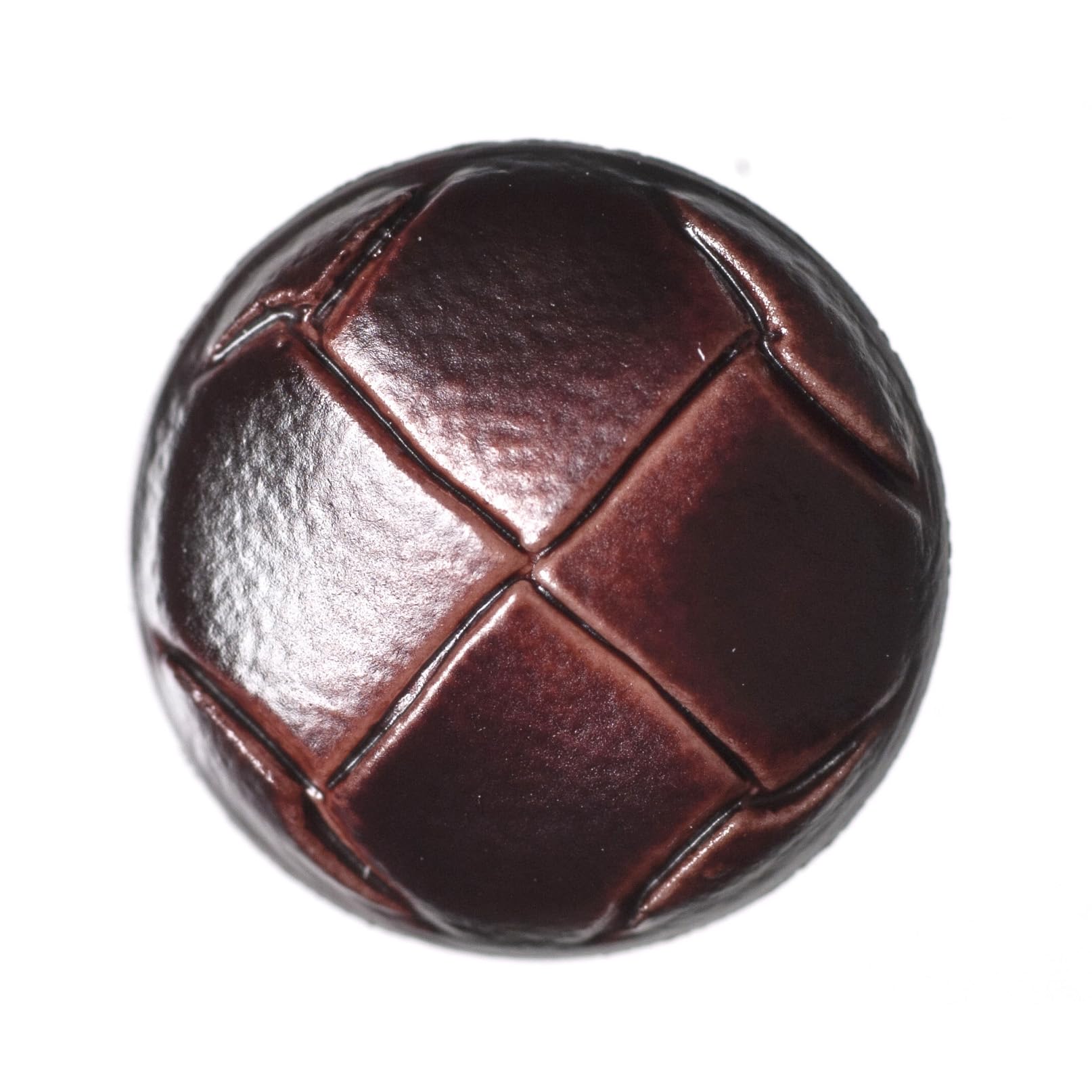 Imitation Leather Buttons – Brown 28 mm – Round Football Style with Shank – Pack of 4 – Great for Knitwear, Cardigans & Coats – Giddy Square