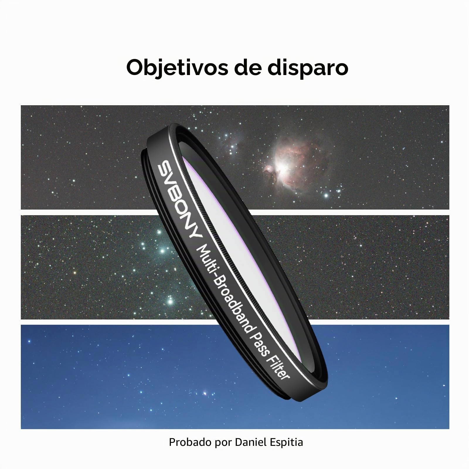 Svbony SV260 Filtro de Telescopio, Filtro de Paso de Banda Múltiple de 2'', Profundidad de Corte OD4,Accesorios para Telescopios para Fotografía de Cielo Profundo de Nebulosas de Emisión de Galaxias