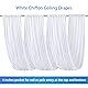 White Ceiling Drapes for Weddings - 6 Panels 5ftx10ft White Chiffon Arch Draping Fabric Sheer Backdrop Curtains for Wedding Party Ceremony Arbor Drapery
