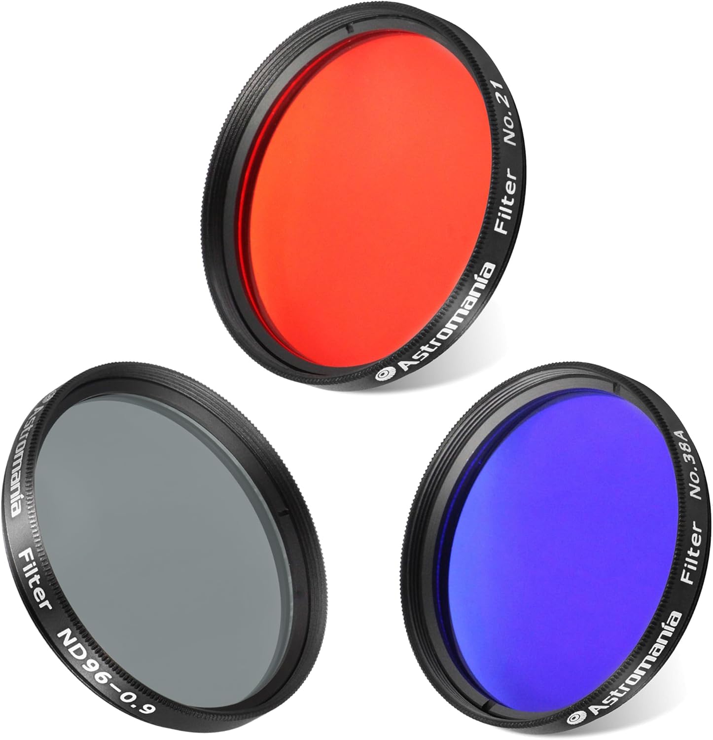 Astromania 2" Color/Planetary Filter for Telescope - #38A Dark Blue - Bundle with - 2" #21 Orange&ND96-0.9 Moon Filter