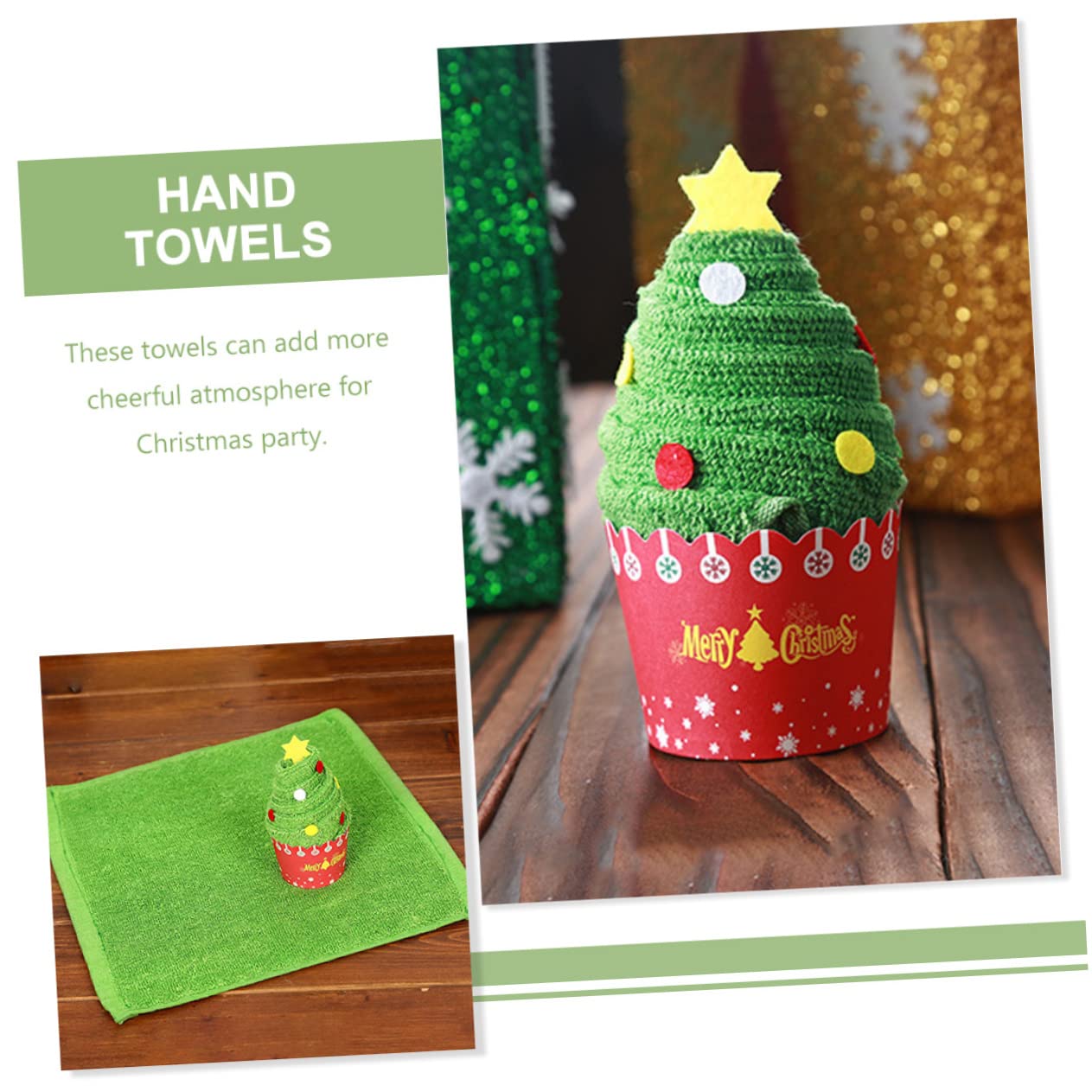 MAGICLULU 3 Set Asciugamani Da Bagno Asciugamano Strofinacci Festivi Salviette Tovagliolo Di Carta Tovaglioli Natale Vacanza Strofinacci Da Cucina Peluche Cotone 2 Pezzi * 3