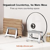 Vista 8 de Estante para tablas de cortar, soporte ajustable de ancho automático para encimera o armario (plateado)