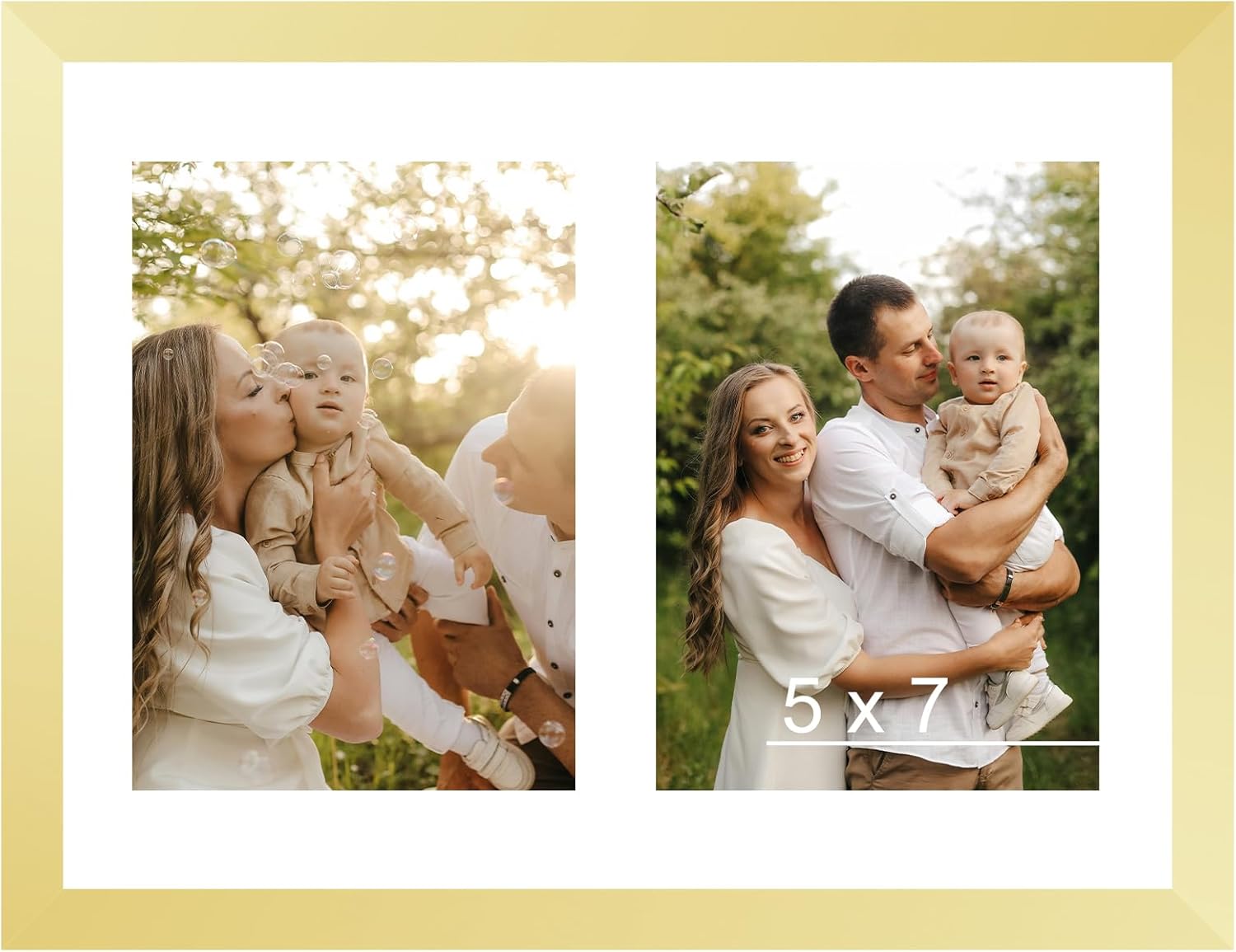 8.5x11 Collage Picture Frame with Mat Set of 4, Display 2 5x7 Photos or 8.5x11 Picture, Two Opening 5x7 Picture Frame Collage for Wall Hanging or Tabletop, 5 x 7 Double Photo Frame, 4 Pack, Black