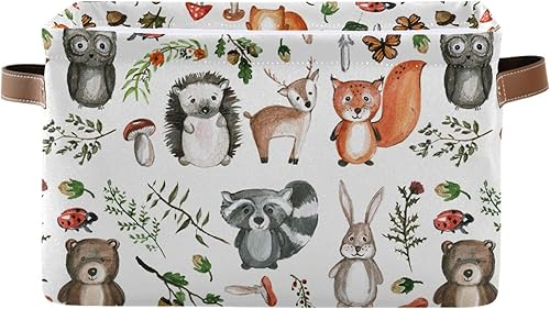 Miniatura 2 de senya Cesta de almacenamiento de 2 piezas, bolsa de ropa plegable grande, rectangular, plegable, de tela, cesta de lavado plegable, lindos animales