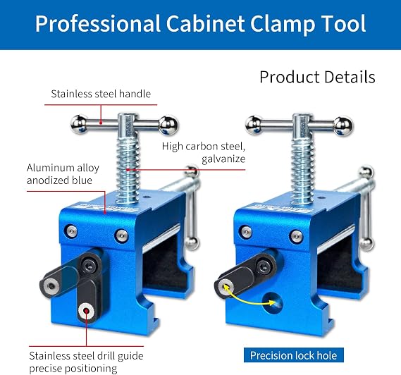 4-Pack Blue Cabinet Clamps,Face Frame Clamps for Installing Cabinets