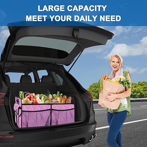 Miniatura 6 de Organizador plegable para maletero, accesorios portátiles de automóvil SUV para mujereshombres, cualquier automóvil, SUV, mini-furgoneta, rosa