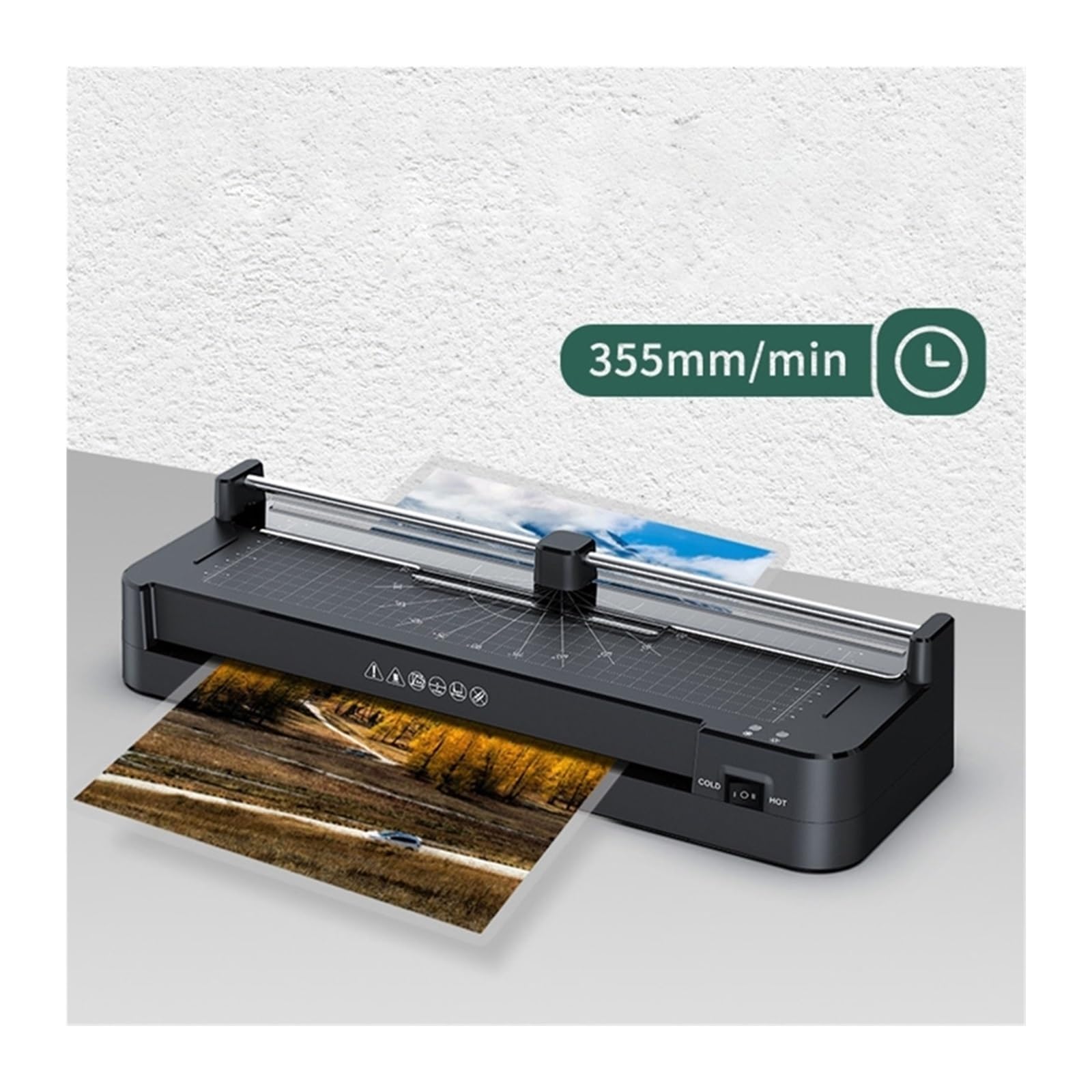 Plastificatrice 2 in 1 a caldo e a freddo A3, arrotondatrice for angoli, macchina for laminazione di foto/documenti/biglietti, laminazione a caldo e a freddo Per ufficio, scuola