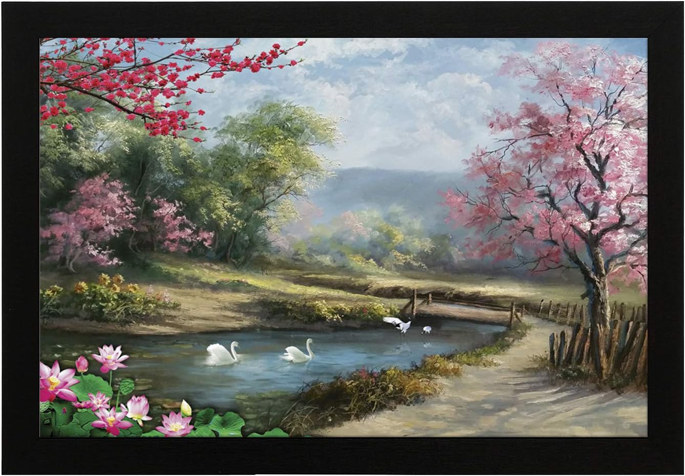 Masstone Wall Scenery for Living Room and Bedroom | Nature Painting With Frames 20x14 Inch | Framed Wall Decoration