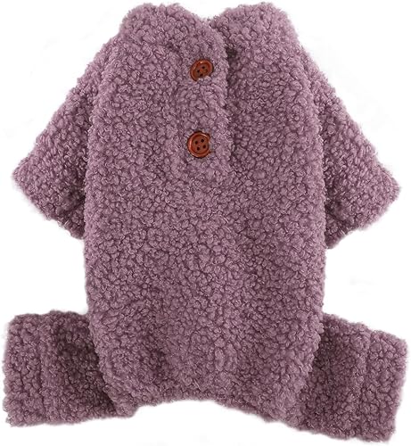 Pijama para perro, ropa de invierno para mascotas, chihuahua, yorkie, taza de té, Shih Tzu, peluche de forro polar para perrito, mameluco para clima