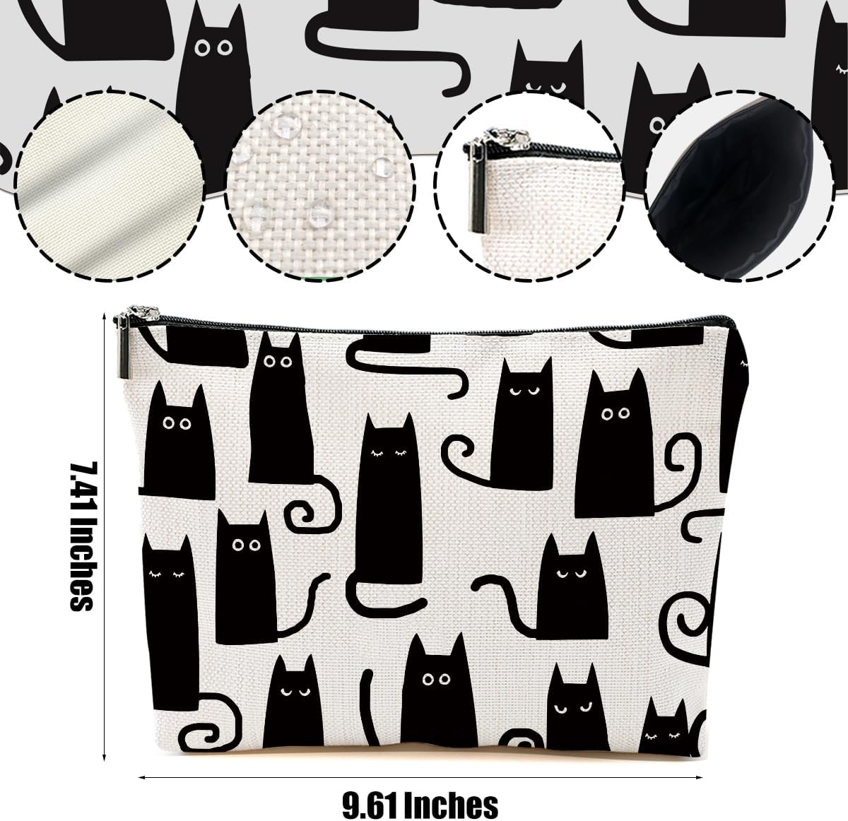 Cat Makeup Bag Cat Gifts Cosmetic Bag Cat Lover Gifts for Women Girls Friends Colleague Cat Themed Gifts Cat Stuff Travel Organizer Zipper Pouch Graduation Birthday Friendship Gifts - Image 2