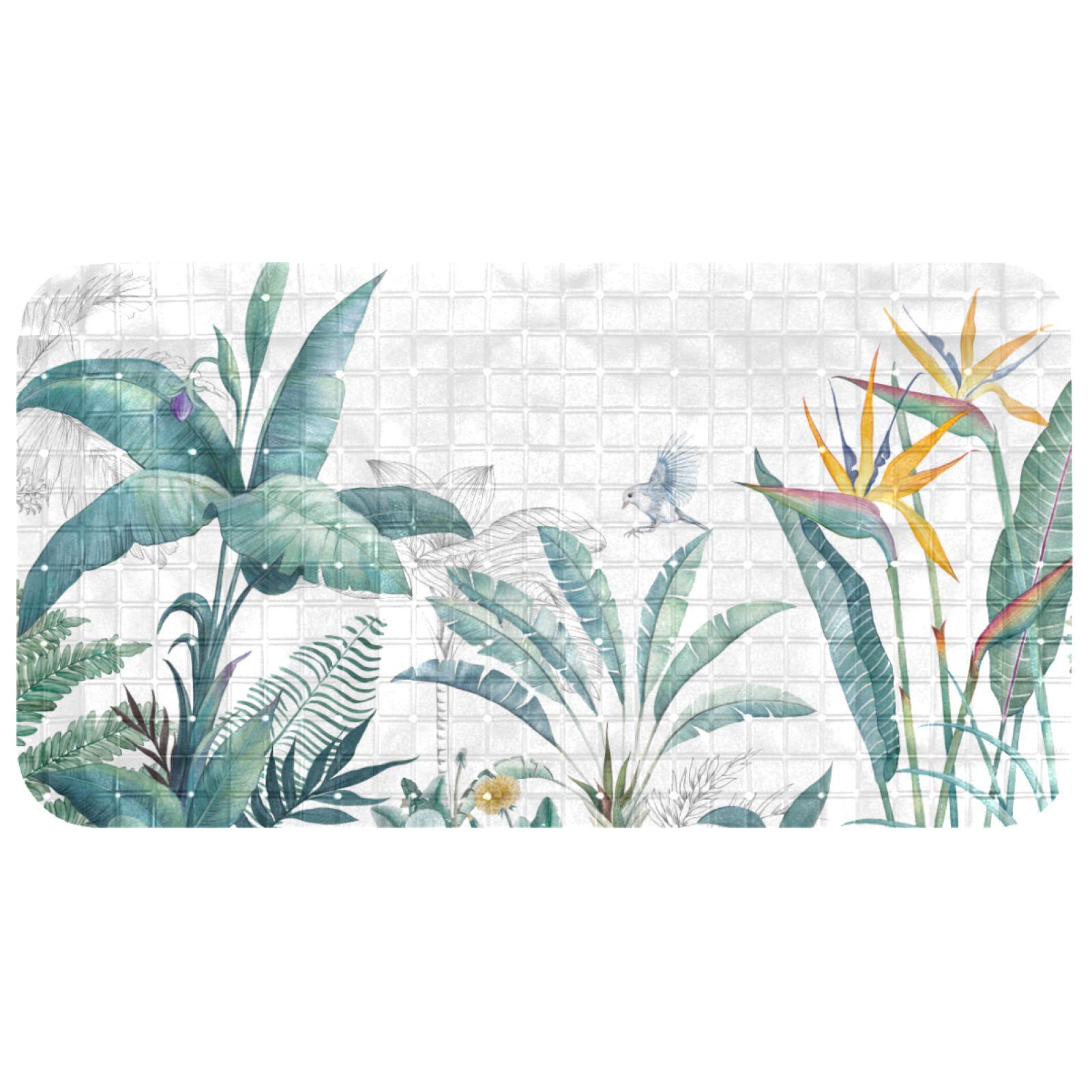 Tapis de baignoire Bennigiry anti-glisse 35x67cm spécial marbre