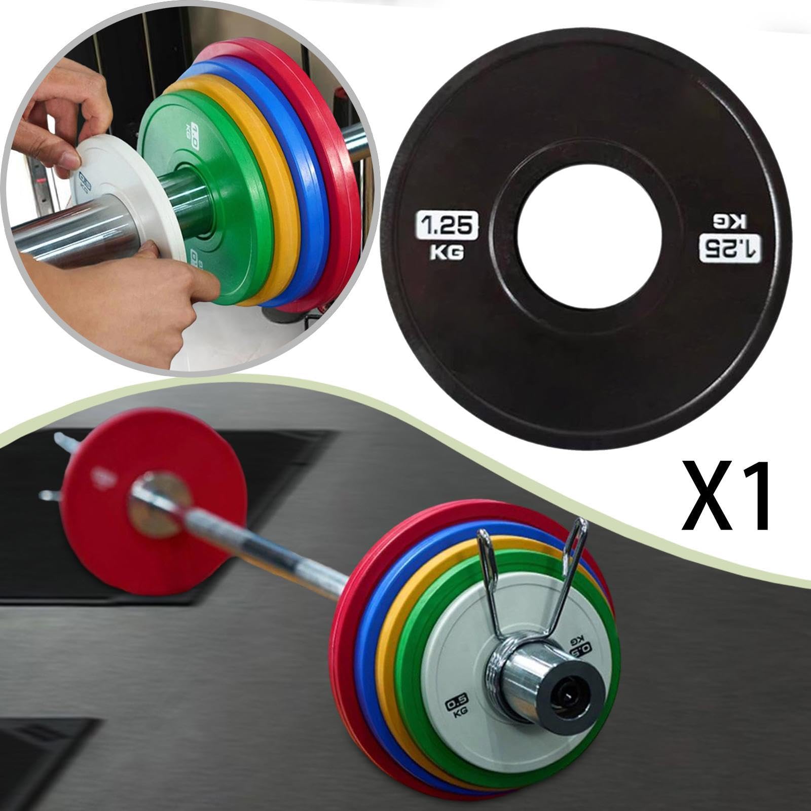 Disco Peso Placa Barra Entrenamiento Fuerza Fabricado con Acero Y Goma Antideslizante Diseño Especial para Agarre Seguro Compatible con Barras Estánda