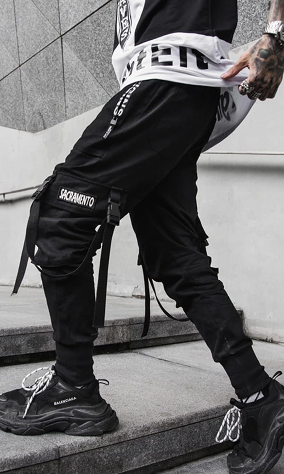 Men's Jogger Pants Punk Cargo Baggy Techwear Streetwear Hip Hop Couple Women Unisex Sports Casual Pants