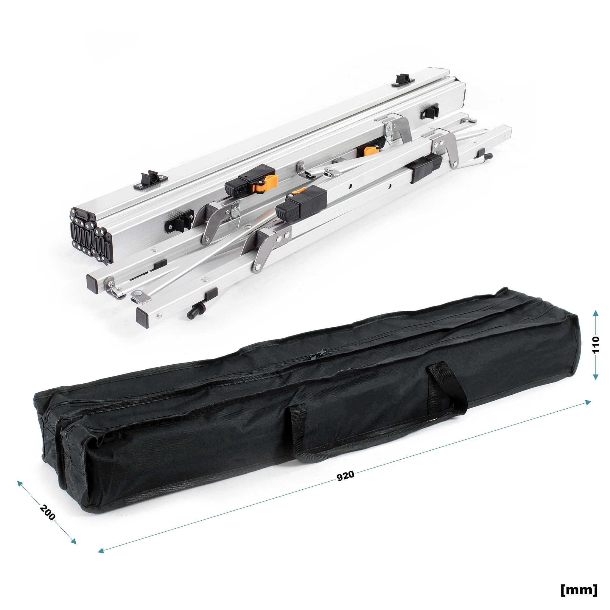 Wiltec Faltbarer Campingtisch 90x53 cm höhenverstellbar Klapptisch aus Aluminium max. 30kg mit aufrollbarer Tischplatte Camping Rolltisch Falttisch Garten Balkon Outdoor Tisch Tisch faltbar