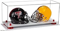 Vista 11 de Better Display Cases Acrílico 2 Mini casco de fútbol (no tamaño completo) vitrina con base de césped transparente (V46/A019)