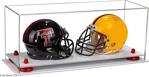 Miniatura 11 de Better Display Cases Acrílico 2 Mini casco de fútbol (no tamaño completo) vitrina con base de césped transparente (V46/A019)