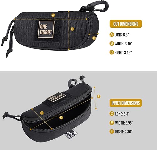 Miniatura 6 de OneTigris - Lentes de sol tácticas Molle estuche duro con cierre estuche de transportenylon 1000D con clip