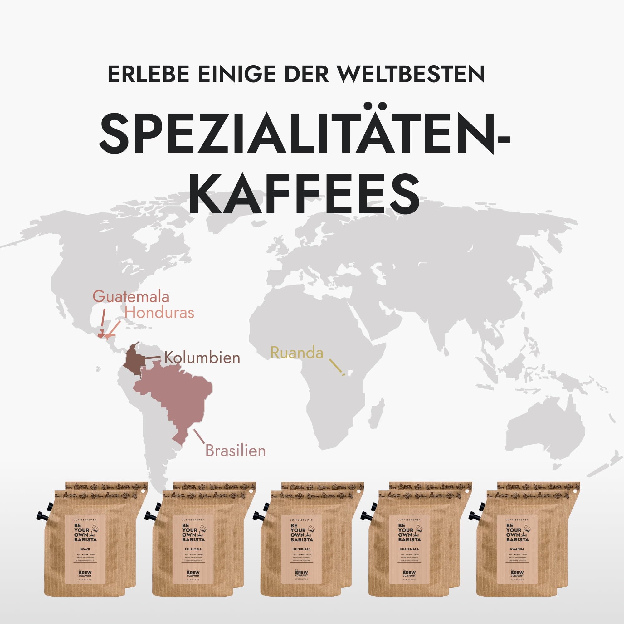 Kaffee Geschenk Probierset für Kaffeeliebhaber - Innovative Geburtstags Geschenkideen für Mann & Frauen | Spezialitäten & Gemahlen Coffee Set aus Premium Kaffeebohnen | Geschenkset aus Aller Welt