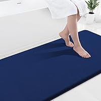 Vista 50 de Smiry Alfombra de Baño de Espuma Viscoelástica 47x24, Alfombras de Baño Extra Suaves y Absorbentes, Alfombra Antideslizante Lavable para Suelo, Gris