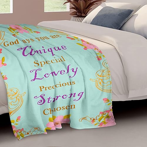 Miniatura 2 de Simplive Regalos cristianos para mujeres, regalos religiosos de 50 x 60 pulgadas, manta con pensamientos inspiradores y oraciones, manta religiosa,