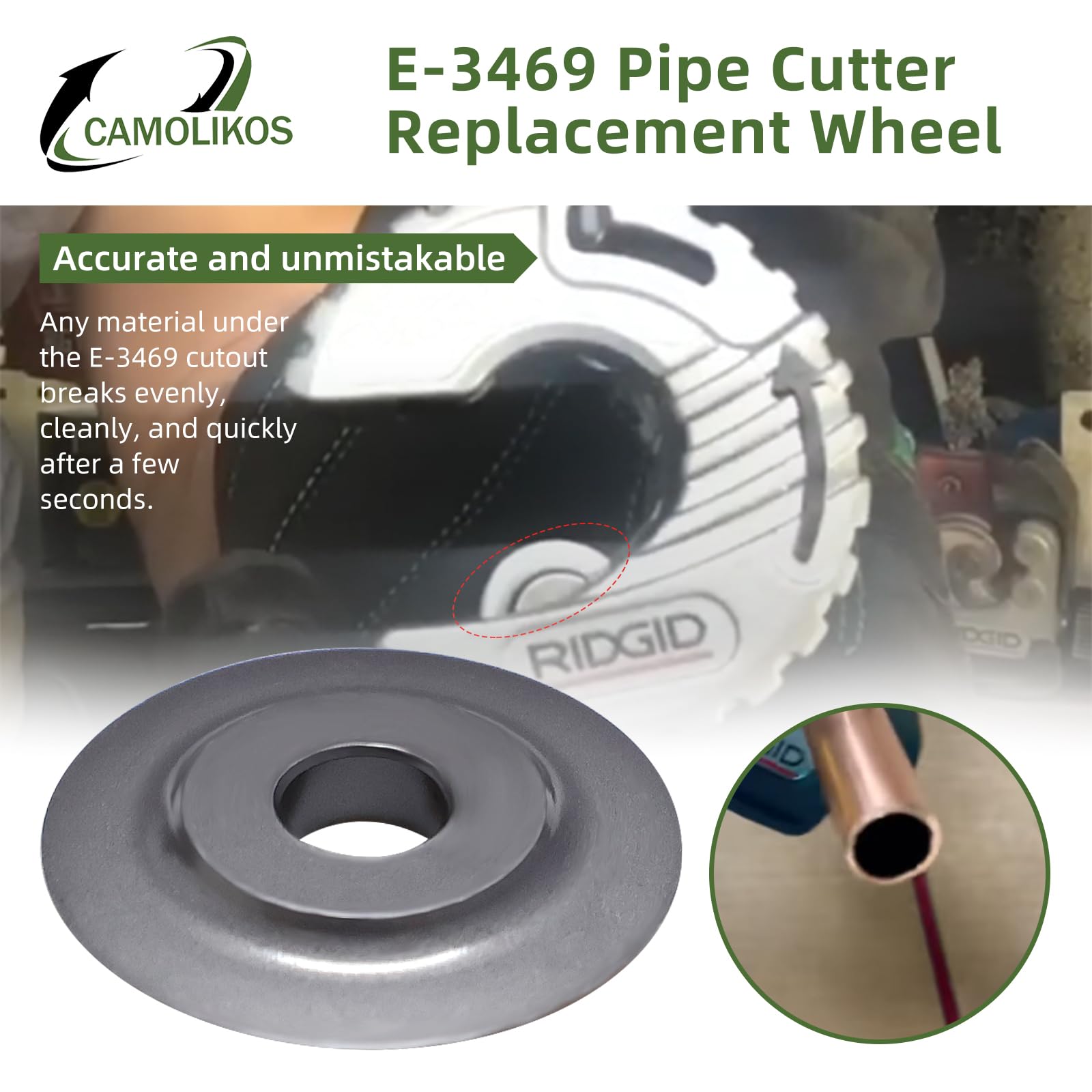 Ridgid 21188 E-3469 Replacement Cutter Wheel With QC Pin – Haus Of Tools