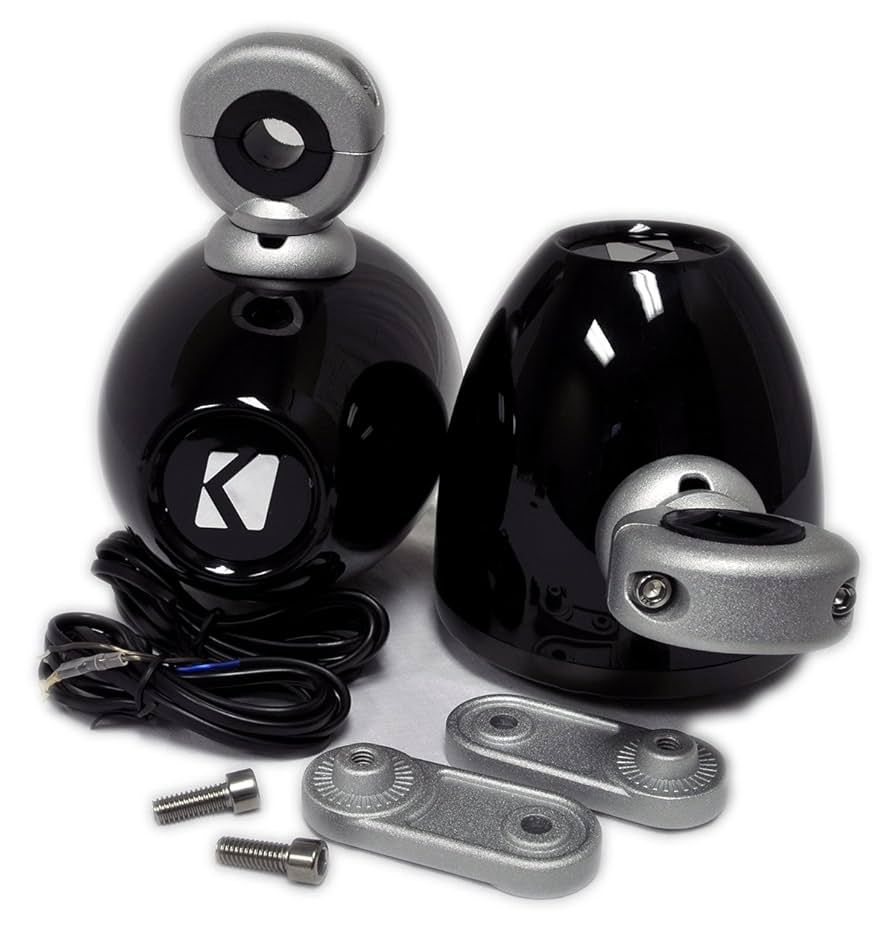 キッカーマリンタワースピーカー新品 ブラックLEDタワーバーウェイク艇 Amazon.com: KICKER Black Mini Wake Tower Marine Enclosures
