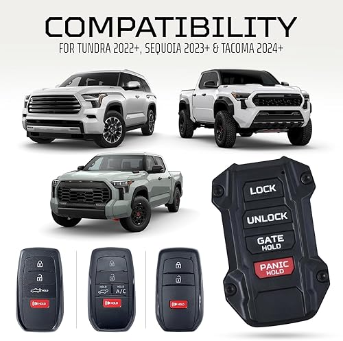 Miniatura 2 de AJT DESIGN Llavero de repuesto compatible con Toyota Tacoma (2024+), Tundra (2022+), 4Runner (2025+) y Sequoia (2023+)  Hecho a medida en Estados