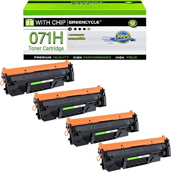 Compatible 071 071H Black Toner Cartridge for Canon | with chip, shows ink level. Works with Canon LBP122, LBP120, MF272dw, MF273dw, MF275dw. 4-pack