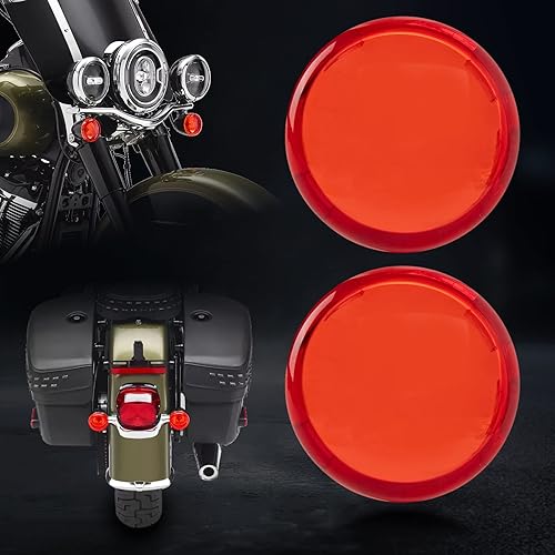 PSLER Tapas de lente de luz de señal de giro para motocicleta, lentes de 2 pulgadas para Touring Electra Street Road Glide Road King Sportster Dyna