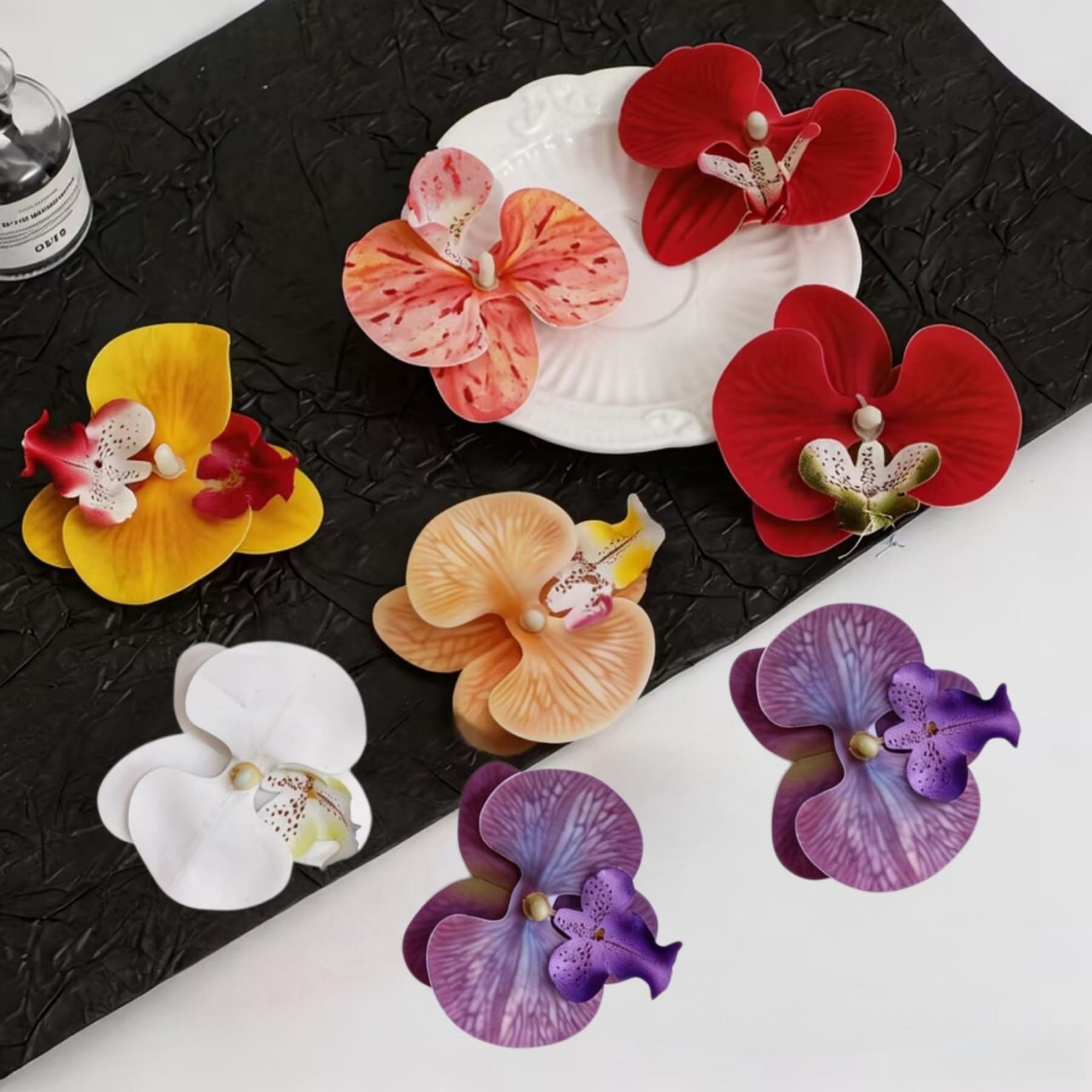 XZJMY Künstliche Orchideenblüten, 6 Farben, 8,9 cm, 24 Stück
