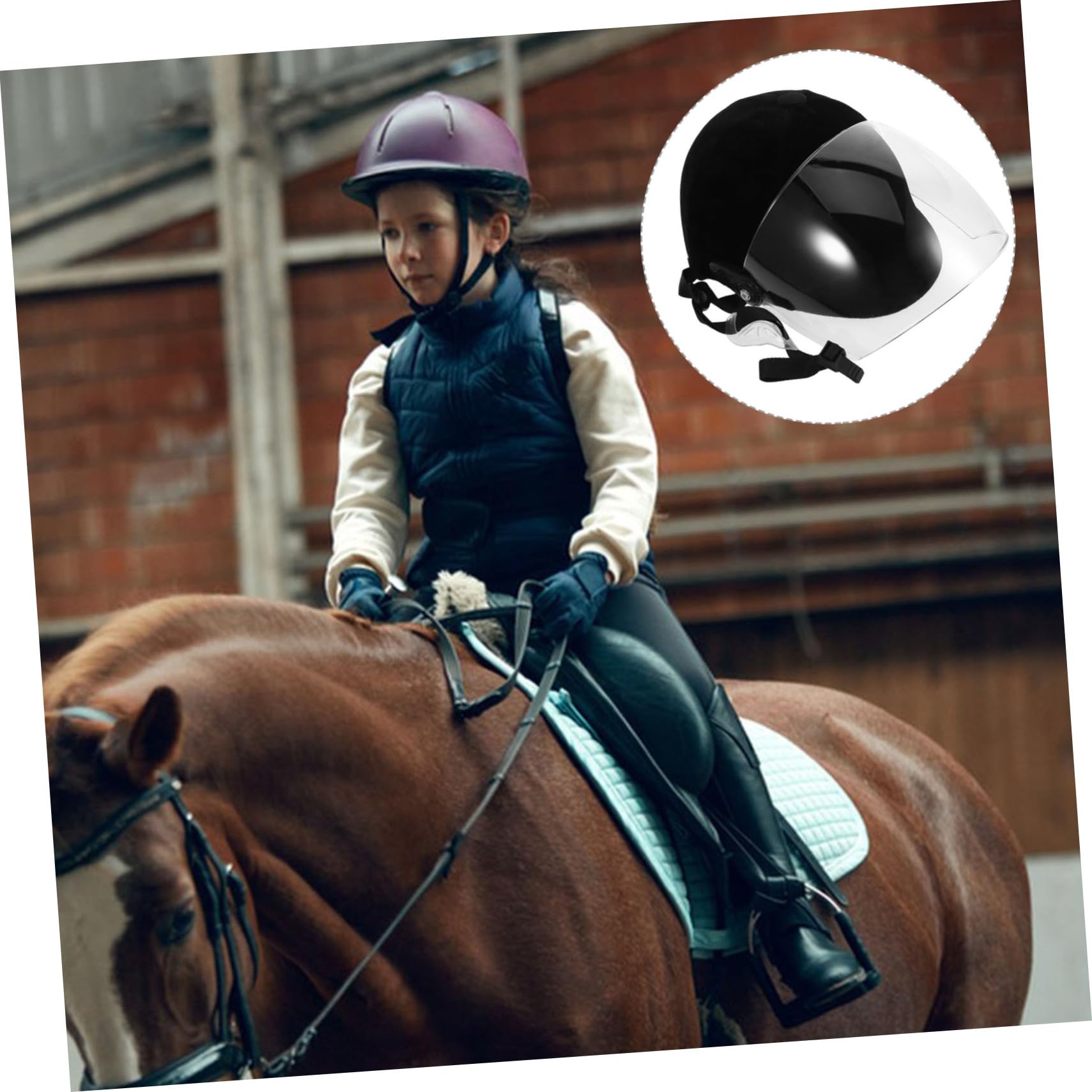 Casco Equitazione Ragazzi in Abs Nero, Regolazione a Rotella | Ventilazione ad Alto Flusso, per Toddler e Youth, Protezione Equestre per Uso Horse Riding