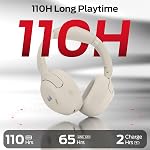 Monster Harmonic N22 Le bruit actif annule les écouteurs, Bluetooth casques sur oreille avec 3 EQ Modes, 110H L'heure du jeu, HiFi Stereo Audio, Bluetooth 6.0, Casques sans fil pour les voyages de travail, Noir