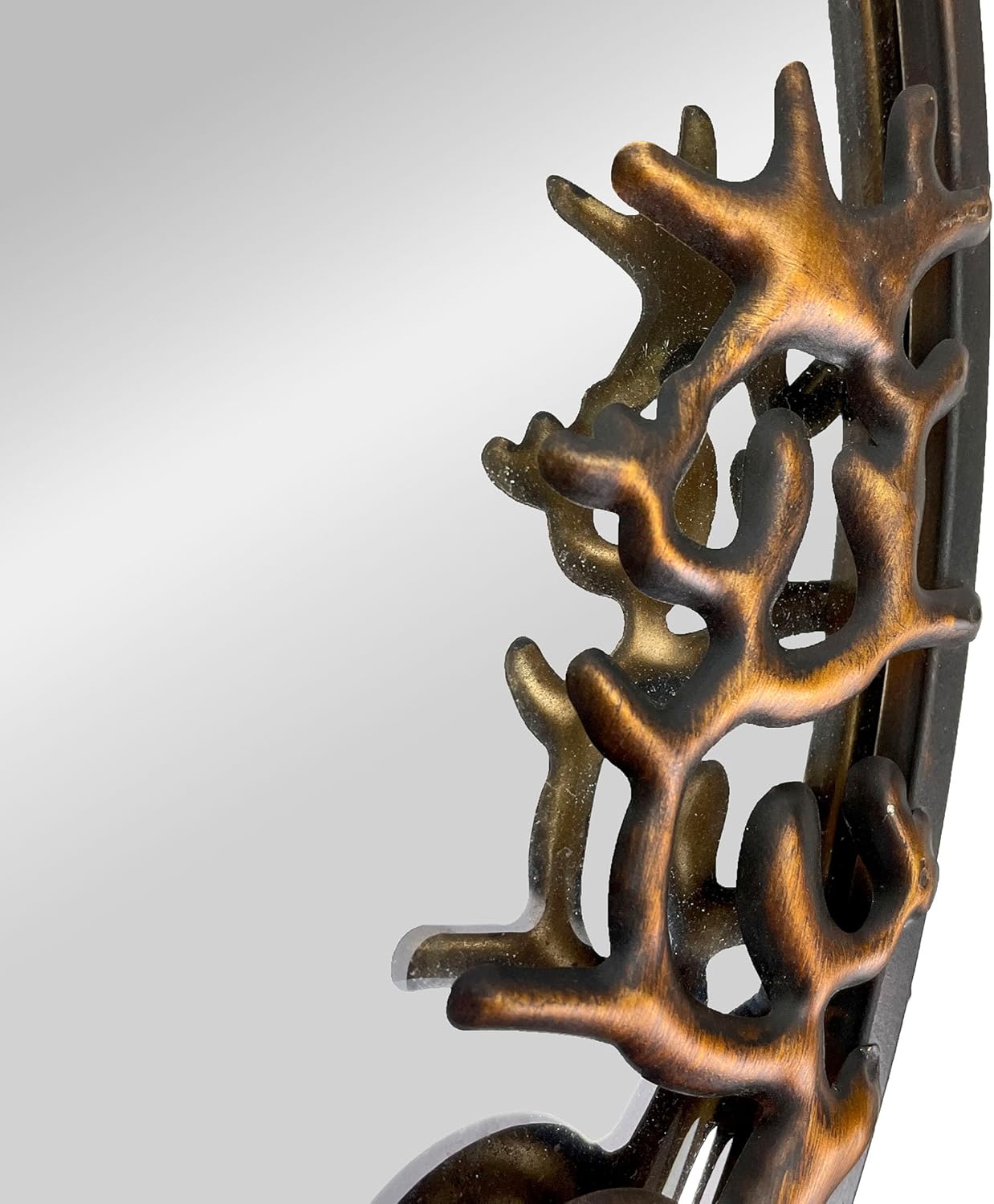 Zeckos Bronze Finish Mermaid Wall-Mounted Mirror – 20-Inch Diameter Decorative Accent for Coastal and Nautical Home Decor, Elegant Focal Point for Living Room or Bathroom