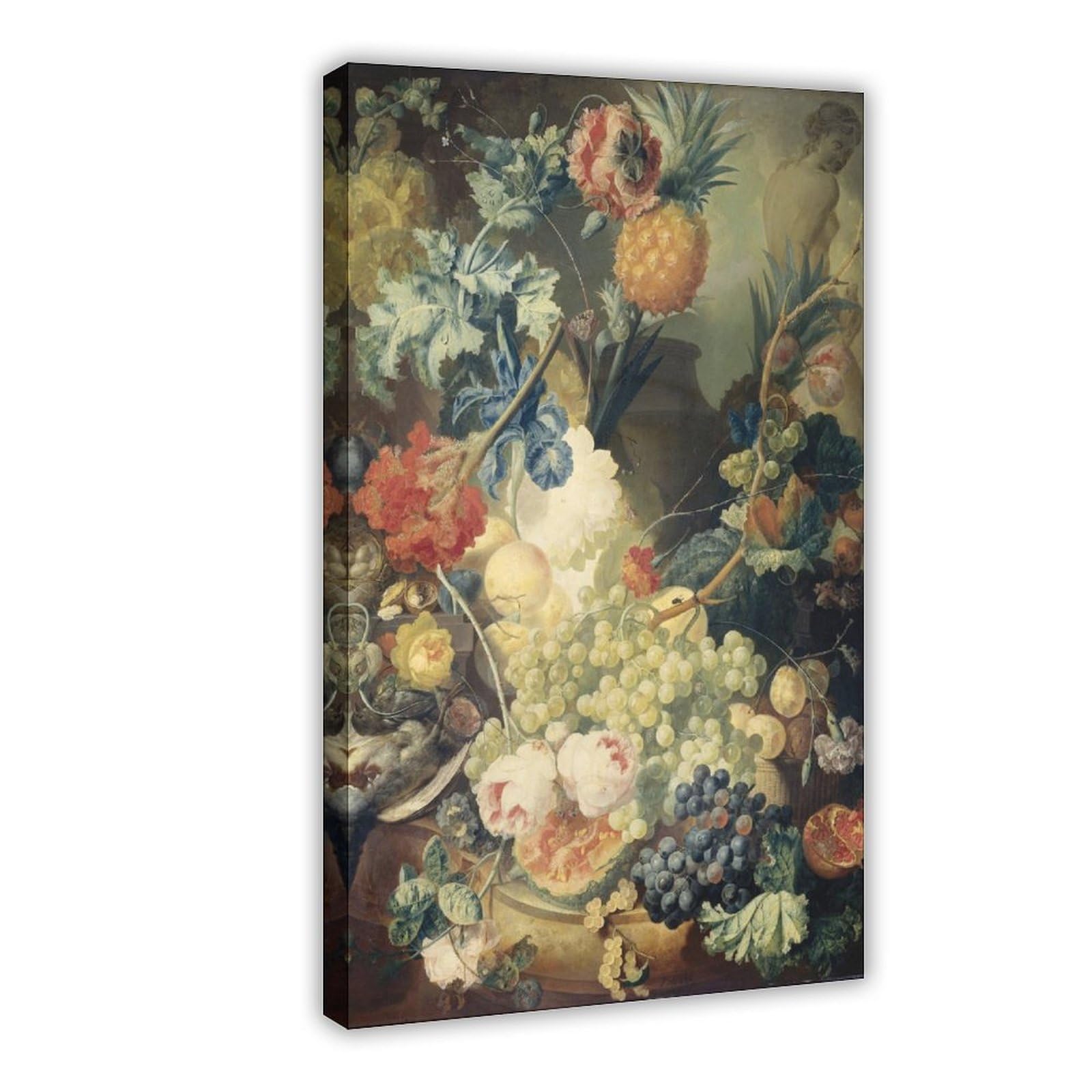 ASGRCN Still Life with Flowers, Fruit And Birds Canvas Poster for Dorm Room Decor Gift