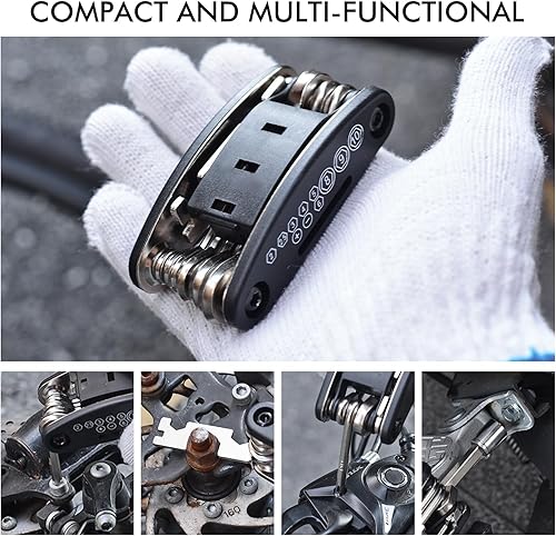 Miniatura 4 de Kit de herramientas para bicicleta, kit de reparación de neumáticos de bicicleta con multiherramienta y palancas de neumáticos para ciclistas en