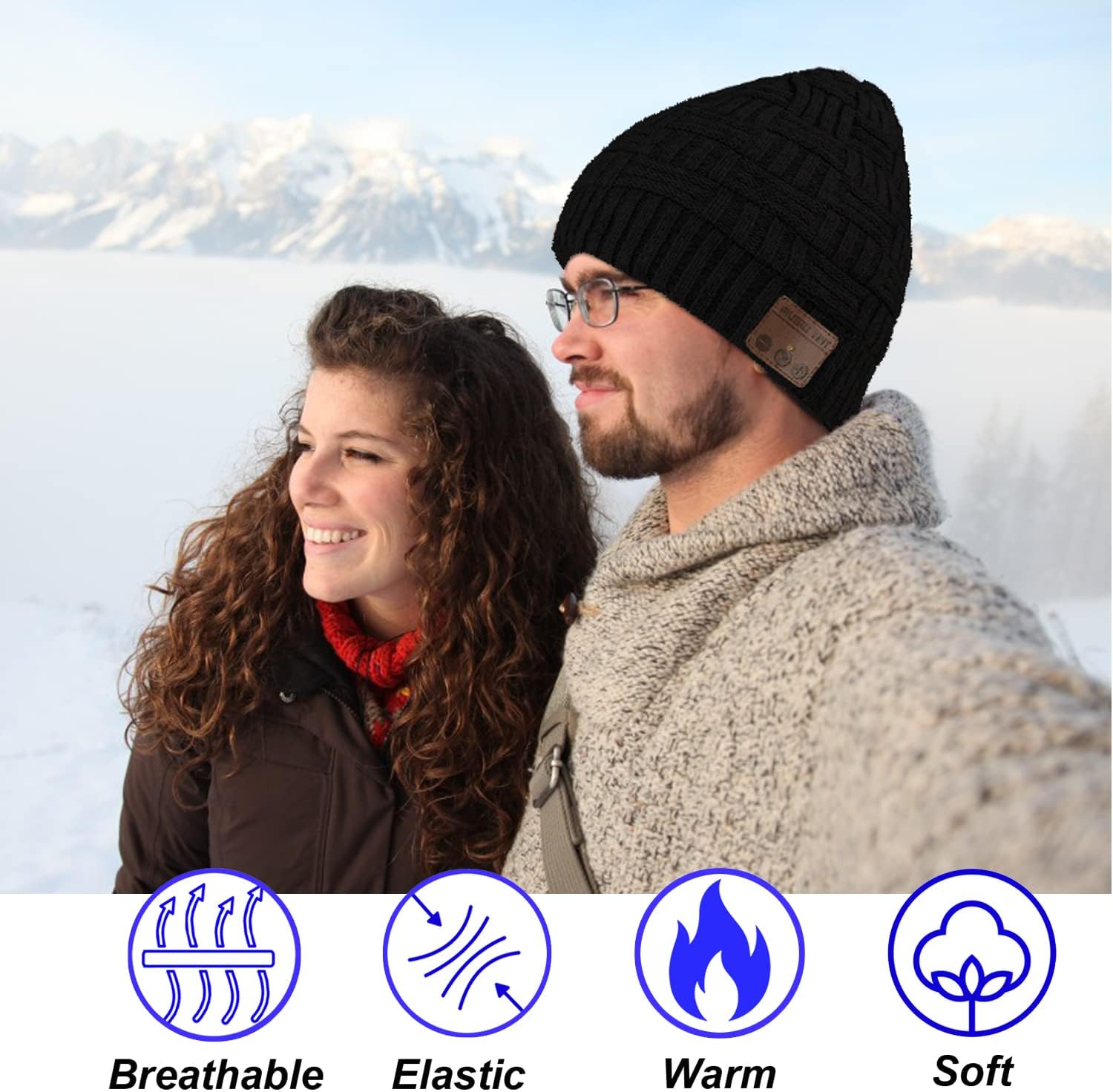 Wireless Beanie Hat for Men Women Wireless Music hat with Headphones Headset Speaker Mic Music Beanie Hat Unisex Knit Outdoor Sports Running Cap with Microphone Teens Tech Gifts - Image 5